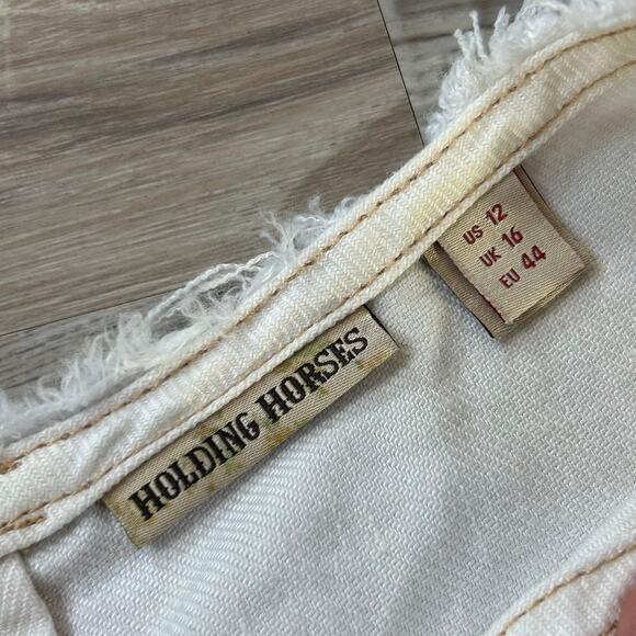 Anthro Holding Horses Linen Patchwork Sleeveless Top Raw Hem Boho Cottagecore - Picture 5 of 7